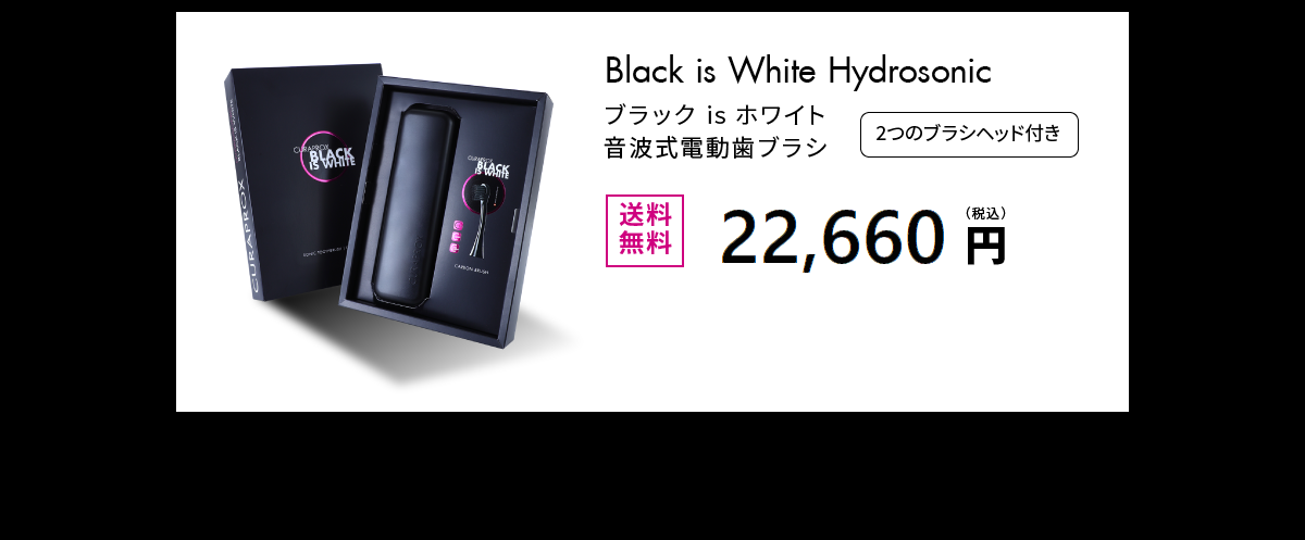 ブラック is ホワイト 音波式電動歯ブラシ 送料無料21,780円（税込）