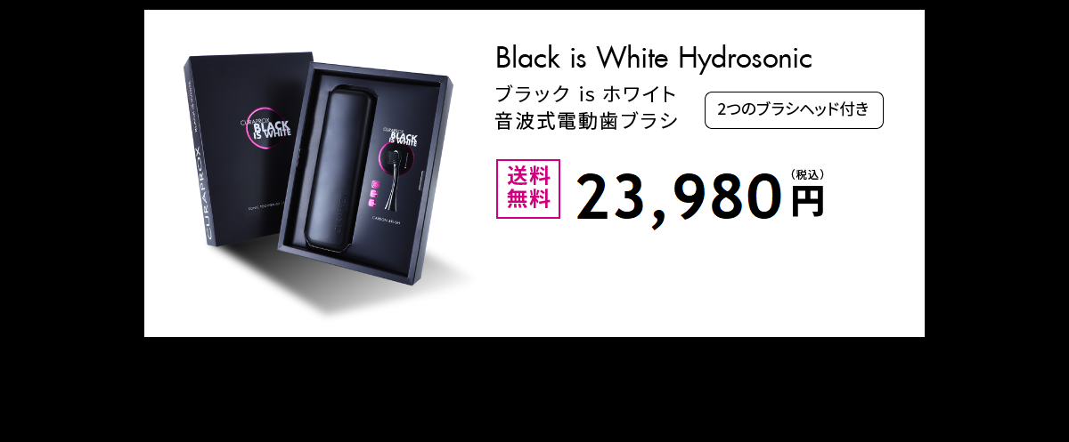 ブラック is ホワイト 音波式電動歯ブラシ 送料無料22,660円（税込）