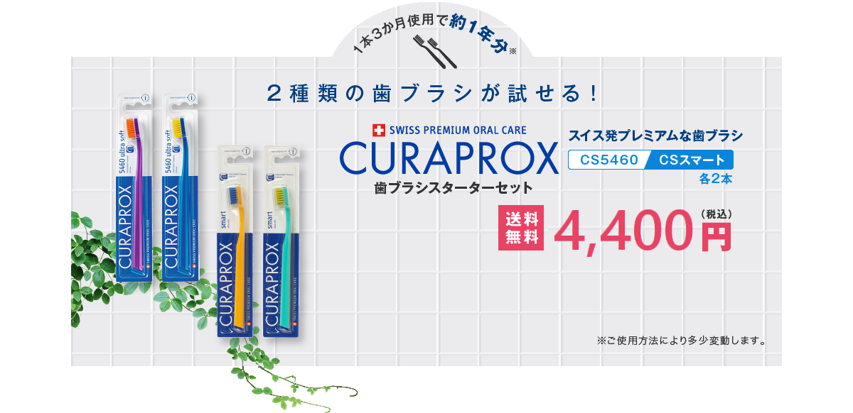 2種類の歯ブラシが試せる！クラプロックス歯ブラシ スターターセット 送料無料3,960円(税込)