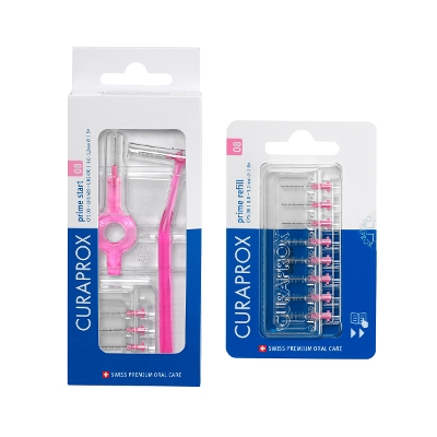 クラプロックス 歯間ブラシ CSプライムスタート CPS08（ピンク）+リフィル8本セット